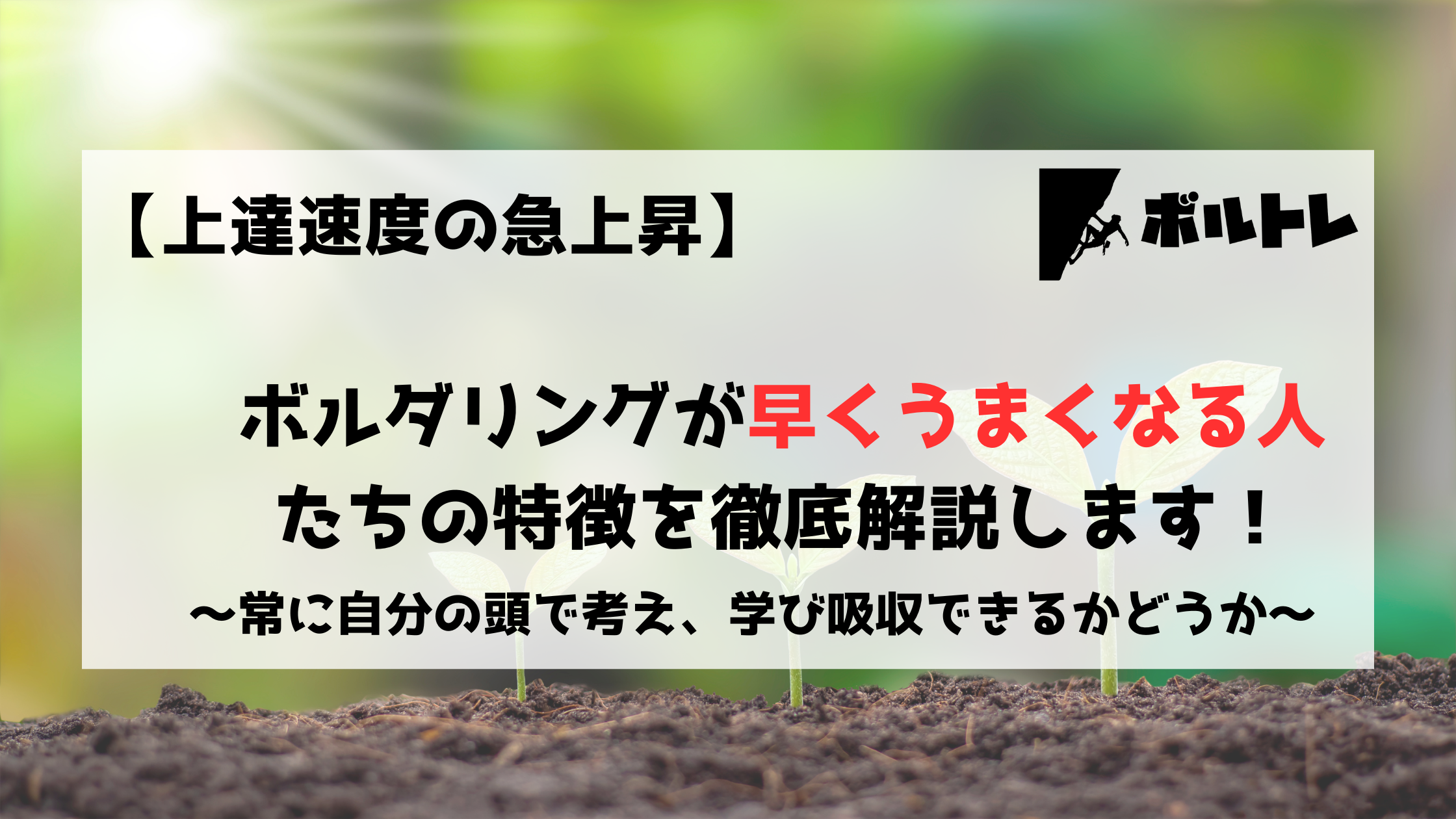 ボルダリング　クライミング　上達速度　うまくなる