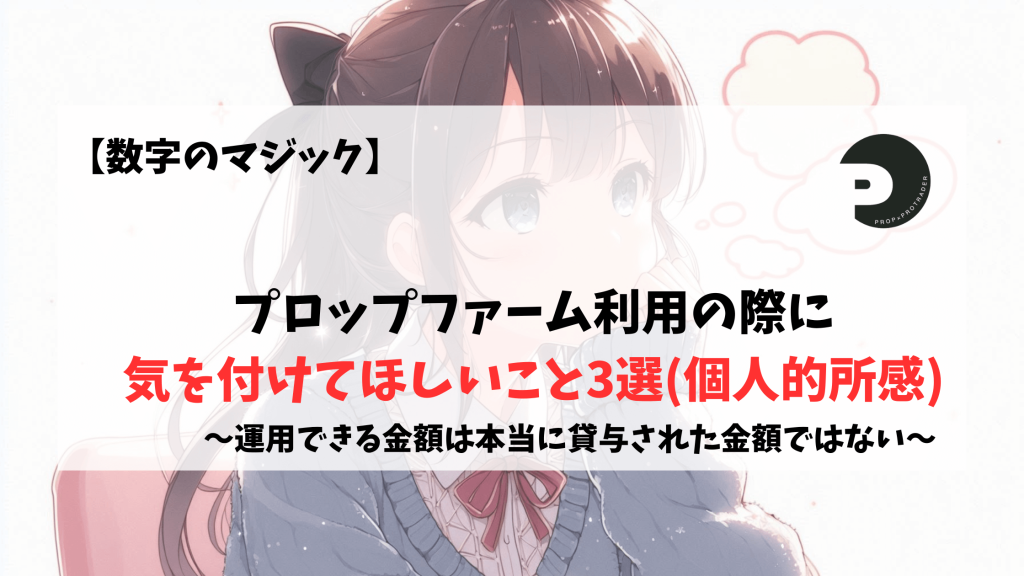 プロップファーム　気を付けてほしいこと